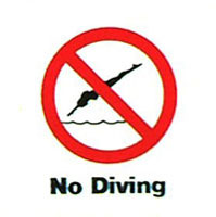 46-155 - 6" Smooth tile, Int'l No Diving